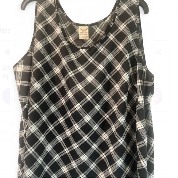 Faded Glory Black and White Checkered Tank Top - Picture 4 of 4